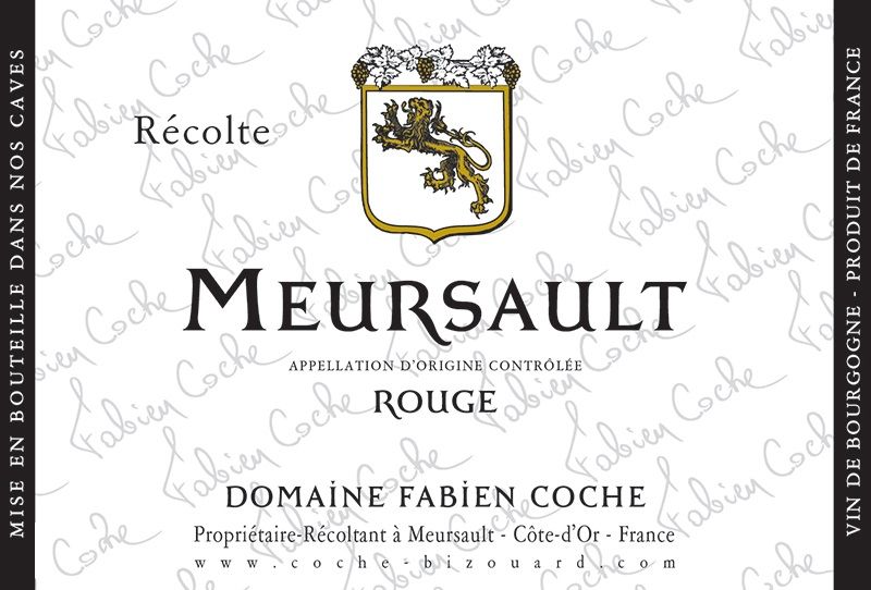 2021 Meursault Rouge Domaine Fabien Coche Cote de Beaune