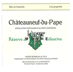 2017 Chateauneuf du Pape Reserve des Celestins Domaine Henri Bonneau Chateauneuf du Pape