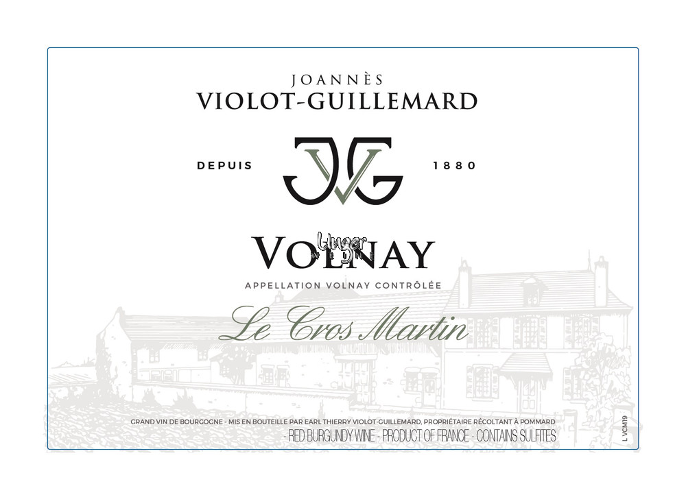 2020 Volnay Le Cros Martin Joannes Violot-Guillemard Cote de Beaune