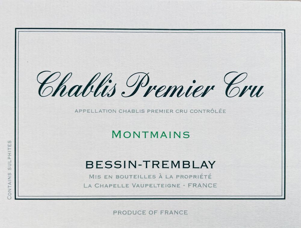 Domaine Bessin Tremblay - Chablis Montmains 1er Cru 2022