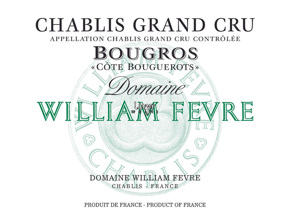 2020 Chablis Bougros Cote de Bouguerots Domaine Grand Cru Domaine William Fevre Chablis