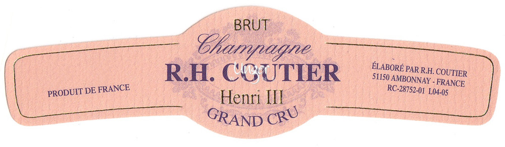 Coutier - Champagne Cuvee Henri III Blanc de Noir Grand Cru Extra Brut