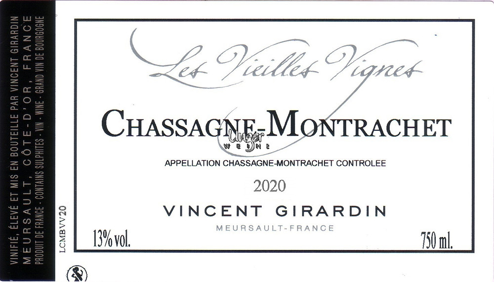 2021 Chassagne Montrachet Vieilles Vignes AC Girardin, Vincent Cote de Beaune