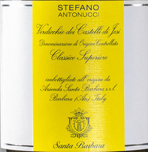 2019 Verdicchio Dei Castelli Di Jesi Classico Sup. Santa Barbara Marken