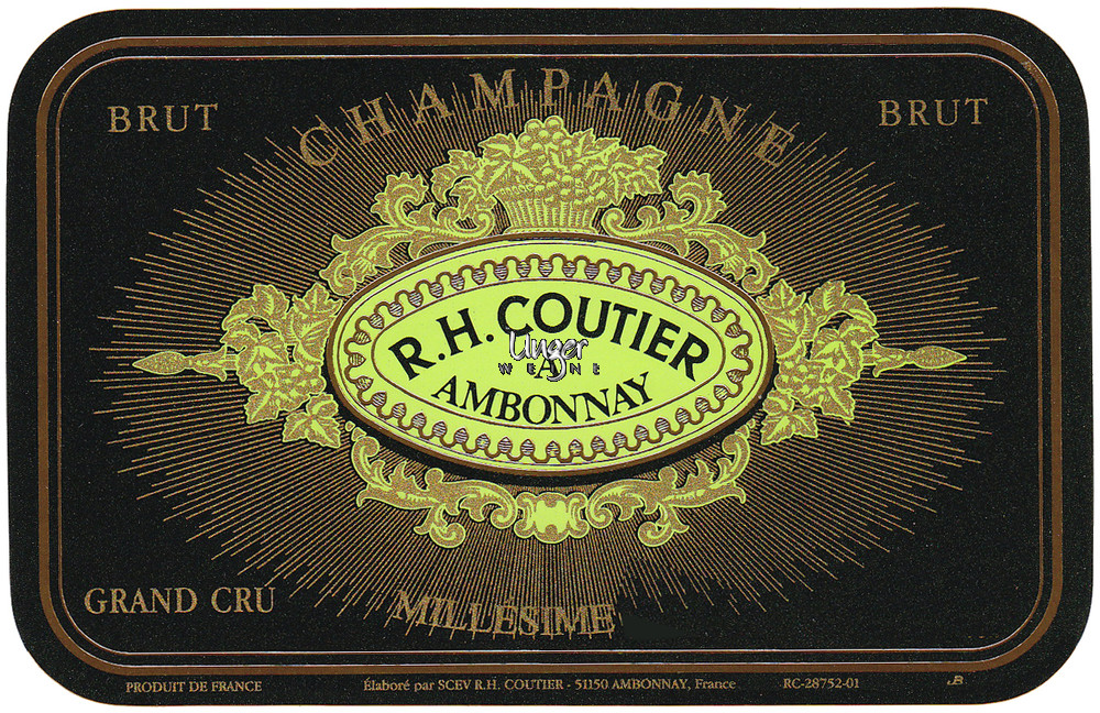 2012 Champagne Brut Millesime Grand Cru Coutier Champagne