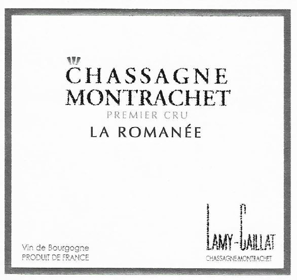F. Lamy - Caillat - Chassagne-Montrachet 1er Cru La Romanée 2018